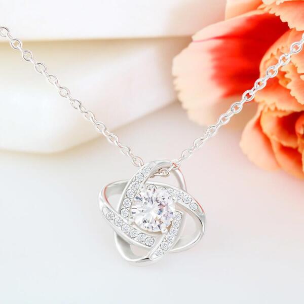 Personalized Message Card Alluring Beauty Love Knot Necklace Jewelry - Best Gift For Mother's Day