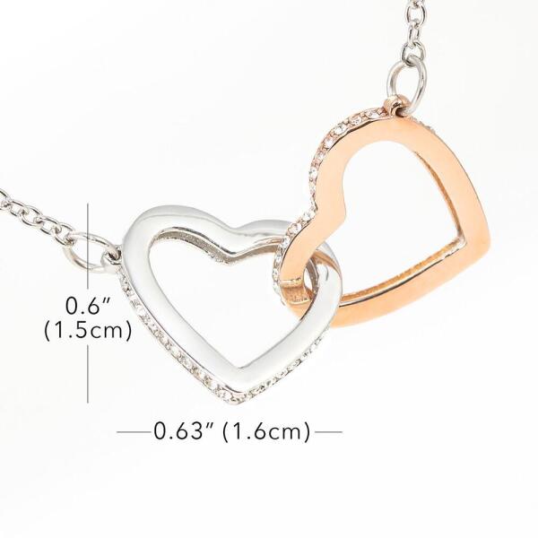 Personalized Message Card Interlocking Heart Necklace Jewelry - Best Gift For Mother's Day - To My Bonus Mom
