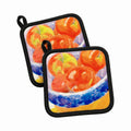 Bowl of Apples Pot Holder Set of 2 Heat Resistant Quilted Hot Pads 7.5 x 7.5 Inch, Insulated Kitchen Trivets for Cooking & Baking