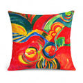 Christmas Holly Berries Abstract Decorative Throw Pillow 14x14 Indoor Outdoor Accent Cushion, Fabric Cover with Insert for Sofa, Bed, Porch & Living Room
