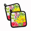 Flower Pot Holder Set of 2 Heat Resistant Quilted Hot Pads 7.5 x 7.5 Inch, Insulated Kitchen Trivets for Cooking & Baking
