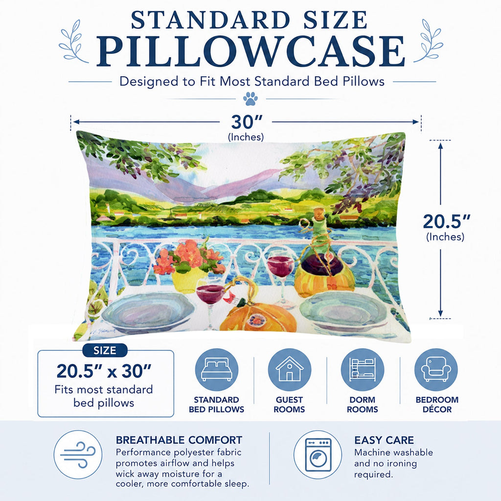 Afternoon of Grape Delights Wine Standard Pillowcase Lightweight Super Soft Easy Care Decorative Artwork Pillowcase, Standard