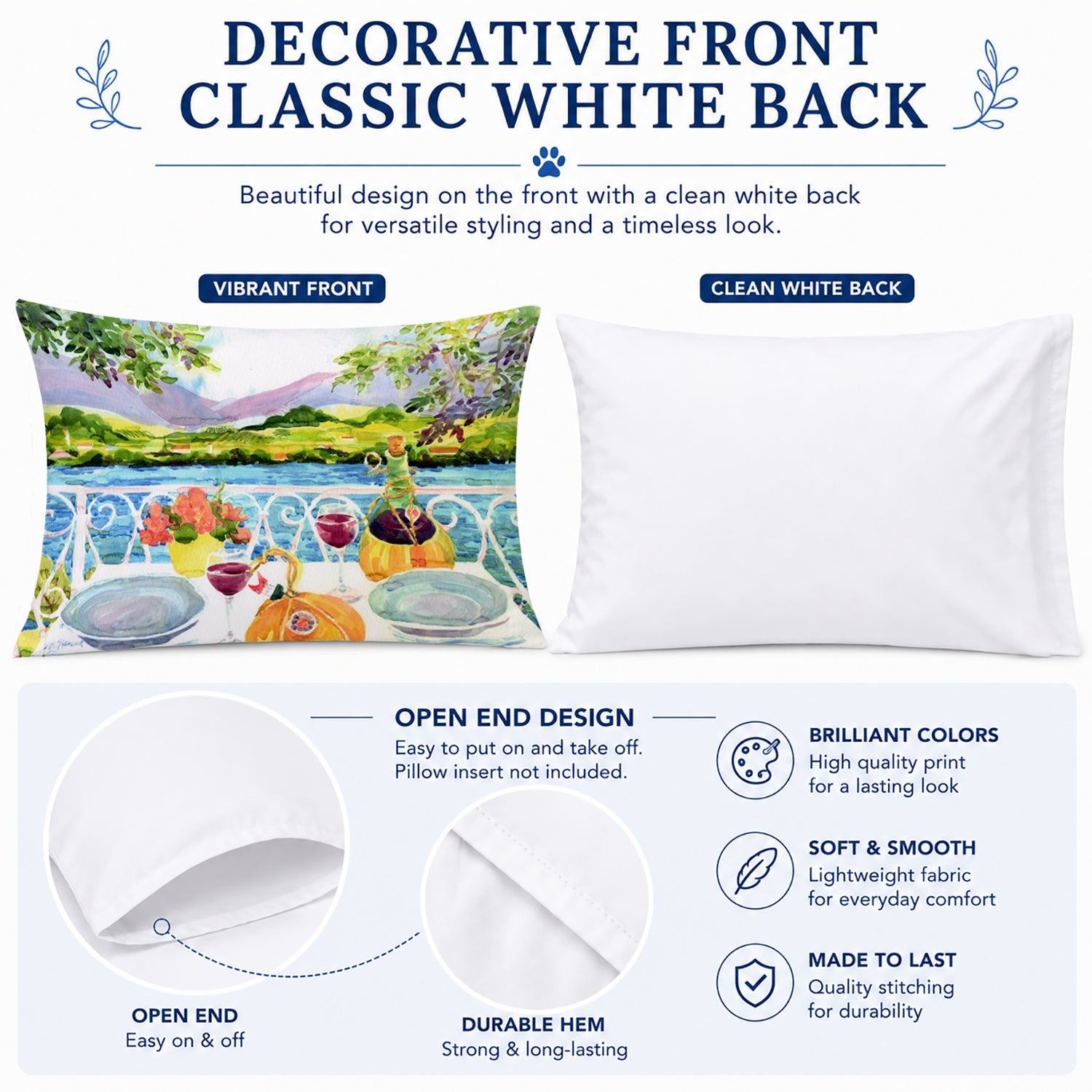 Afternoon of Grape Delights Wine Standard Pillowcase Lightweight Super Soft Easy Care Decorative Artwork Pillowcase, Standard