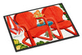 Red Chairs Patio View Doormat Indoor Outdoor 24H X 36W Front Door Mat Rugs for Entryway, Non Slip Washable Low Pile,