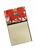 Red Chairs Patio View Watercolor Sticky Note Holder Refillable Dispenser Desk Accessory 3x3 Pad Gift