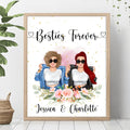 Personalized Bestie Vertical Poster - Gift For Best Friends - We Weren't Sisters By Birth