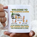 Personalized Camping Friends Mug - Up to 8 People - Best Gift For Camping Lovers - If I'm Drunk It's My Camping Friends Fault