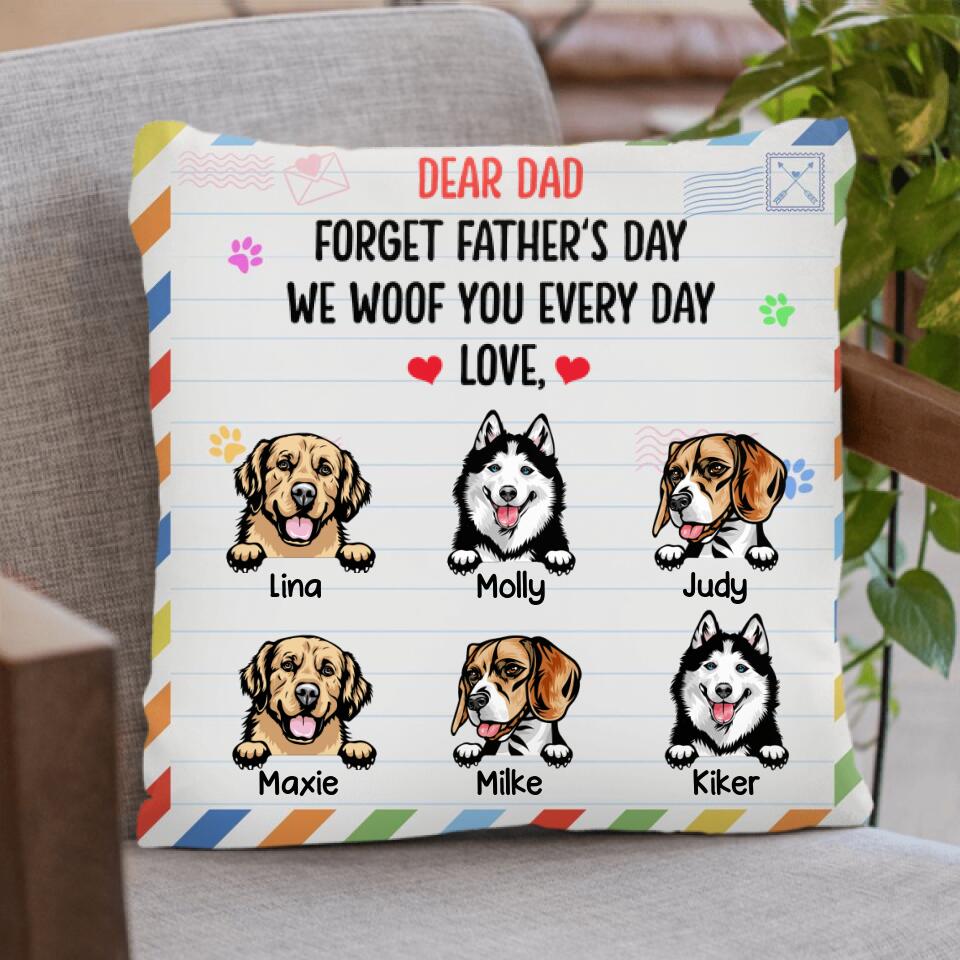 Personalized Front Pet Pillow Cover - Gift Idea For Father's Day - We Woof You Everyday
