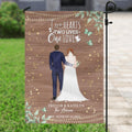 Personalized Couple Wedding Flag Sign - Gift Idea For Couple/Wedding/Wedding Anniversary - Two Hearts, Two Lives, One Love