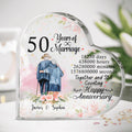 Personalized Old Couple Anniversary Crystal Heart - Gifts Idea For Old Couple/Anniversary - 50 Years Of Marriage, Together And Still Counting