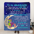 Personalized To My Grandson Dinosaur Quilt/Fleece Throw Blanket - Gift Idea For Grandson/Granddaughter - Never Forget That I Love You
