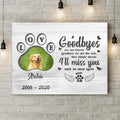 Personalized Memorial Pet Loss Canvas - Gift Idea For Pet Lovers - Goodbyes Are Not Forever Goodbyes Are Not The End