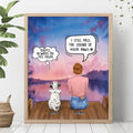 Personalized Memorial Pet Mom Poster - Woman With Up to 5 Pets - Best Gift For Pet Lover - It's So Hard To Say Goodbye