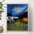 Personalized Night Camping Poster - Best Gift Idea For The Whole Family/Couple/Solo - Camping Family/Couple/Solo With Up to 6 Pets - Life Is Better Around The Campfire