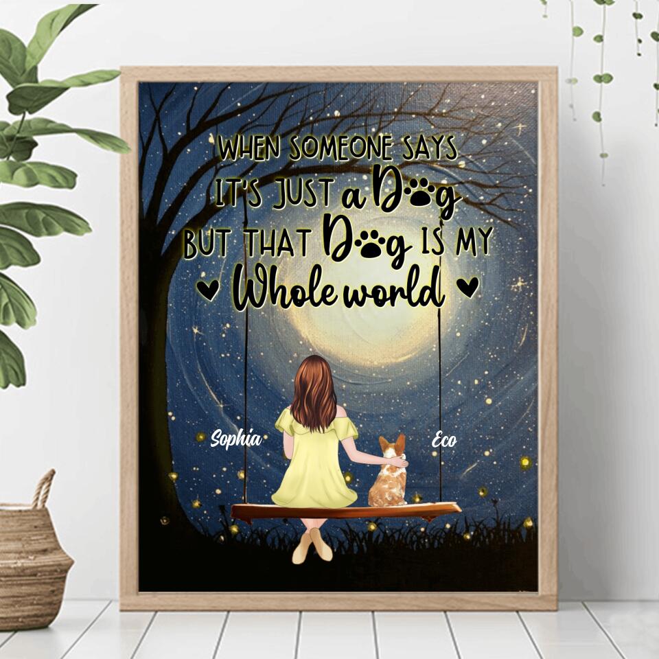 Personalized When Some One Says Pet Mom/Dad Poster - Man/Woman With Up to 6 Pets - Gift Idea For Dog/Cat Lover - That Dog Is My Whole World