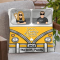 Personalized Happy Campers Pillow Cover/Fleece/Quilt Blanket - Parents, Single Parent With Up to 3 Kids And 6 Pets - Camping Gift For Family Members/Campers/Dog/Cat Lover