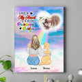 Custom Personalized Memorial Pet Canvas - Memorial Gift For Dog/ Cat Owner - A Piece Of My Heart Is At The Rainbow Bridge