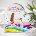 Personalized Girl & Dog Crystal Heart - Memorial Gift Idea For Dog Owner - I Crossed The Rainbow Bridge Knowing I Was Loved