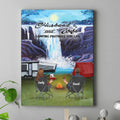 Personalized Camping Canvas - Gift Idea For Camping Lover - Couple/Parents With Up to 3 Kids And 4 Pets - Husband And Wife Camping Partners For Life
