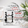 Personalized Crystal Acrylic Heart - Gift For Couple, Husband and Wife, Gift from Wife to Husband - To my husband my missing piece