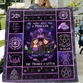 Personalized Witch Fleece Throw Blanket/Quilt - Halloween Gift Idea For Friends - My Mother Didn't Raise A Princess, She Trained A Witch