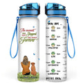 Personalized Dog Mom Water Tracker Bottle - Adult/Couple With Up to 4 Dogs - Gift Idea For Dog Lover - The Moment Your Heart Stopped Mine Changed Forever