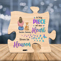 Personalized Memorial Pet Wooden Puzzle Plaque - Up to 4 Pets - Gift Idea For Dog/Cat Lovers - A Big Piece Of My Heart Lives In Heaven