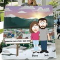 Personalized Couple Quilt/Fleece Blanket & Pillow Cover - Valentine Gift For Couple - Annoying Each Other Since 2017