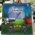 Personalized Camping Pillow Cover/Fleece Blanket/Quilt - Couple/Parents With Up to 3 Kids And 4 Pets - Gift Idea For Camping Lover - Fill Your Life With Adventures