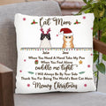 Personalized Cat Mom/Dad Pillow Cover - Christmas Gift Idea For Cat Lovers/Owners - Up to 4 Cats - When You Need A Hand, Take My Paw