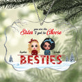 Personalized Besties Forever Rectangle Acrylic Ornament - Gift Idea For Besties/Sisters - Up To 4 Girls - You Are The Sister I Got To Choose