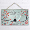 Personalized Couple Rectangle Wooden Sign - Gift Idea For Family/Couple - God Blessed The Broken Road That Led Me Straight To You
