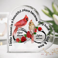 Personalized Cardinal Acrylic Plaque - Gift Idea For Loss of Parents - I Know Heaven Is A Beautiful Place