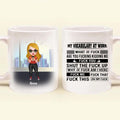 Personalized My Vocabulary At Work Coffee Mug - Gift Idea For Friends/Colleagues - Up to 4 People