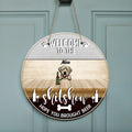 Personalized Dog With Drink Door Sign - Up to 5 Dogs - Best Gift For Dog Lovers - Welcome To The Shitshow Hope You Brought Beer