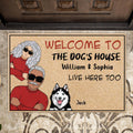 Personalized Couple With Dogs Doormat - Gift Idea For Couple/Dog Lover - Up to 4 Dogs - Welcome To The Dogs' House