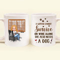 Personalized Pet Mom Coffee Mug - Up to 4 Dogs/Cats - Mother's Day Gift Idea For Dog/Cat Lovers - A Woman Cannot Survive On Wine Alone She Also Needs A Dog