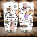 Custom Personalized Yoga Girl Tumbler - Gift Idea For Yoga Lovers - Daily Reminders I Am Strong Af