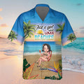 Personalized Beach Girl Hawaiian Shirt - Gift For Beach Girls/Beach Lovers - Just A Girl Who Loves Beaches