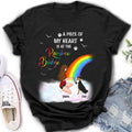 Personalized Dog Mom Shirt - Memorial Gift Idea for Dog Owners/Mother's Day - A Piece Of My Heart Is At The Rainbow Bridge