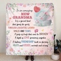 Personalized New Grandma Fleece Throw Blanket/Quilt - Mother's Day Gift Idea for Grandma - To An Amazing New Grandma