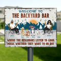 Personalized Camping Couple With Pet Metal Sign - Couple With Up to 4 Pets - Gift Idea For Camping/Dog/Cat Lovers - Welcome To The Backyard Bar