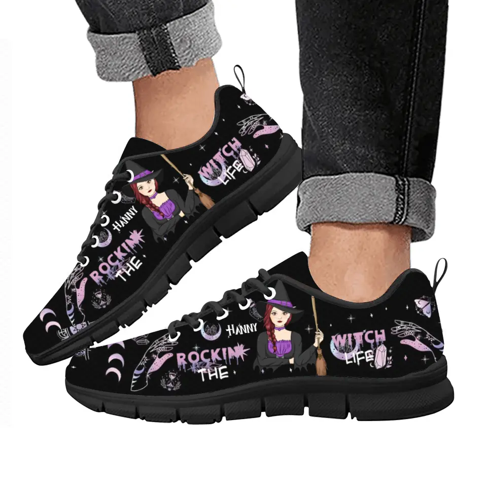 Personalized Witch Sneakers - Gift for Halloween - Rockin the Witch Life Sneaker