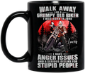 Personalized Biker Coffee Mug - Father's Day Gift Idea For Biker - Walk Away I Am A Grumpy Old Biker