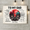 Personalized Dad Canvas - Father's Day Gift Idea for Dad from Son - To My Dad