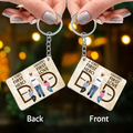 Personalized Dad Acrylic Keychain - Father's Day Gift Idea for Dad - Father A Son's First Hero A Daughter's First Love