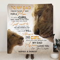 Personalized Father's Day Quilt/Fleece Throw Blanket - Gift Idea For Father's Day - To My Dad I Know It's Not Easy For A Man To Raise A Girl