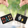 Personalized Dad Wooden Keychain - Up to 4 Children - Father's Day Gift Idea - Dad I Love You