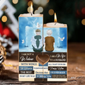 Personalized Couple Heart Candle Holder - Memorial Gift Idea For Couple - I Am Not A Widow I Am A Wife To A Husband With Wings