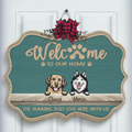Personalized Pet Rectangle Door Sign - Up to 6 Pets - Best Gift For Dog/Cat Lovers - Welcome To Our Home